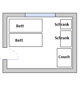 kleines Schlafzimmer Grundriss